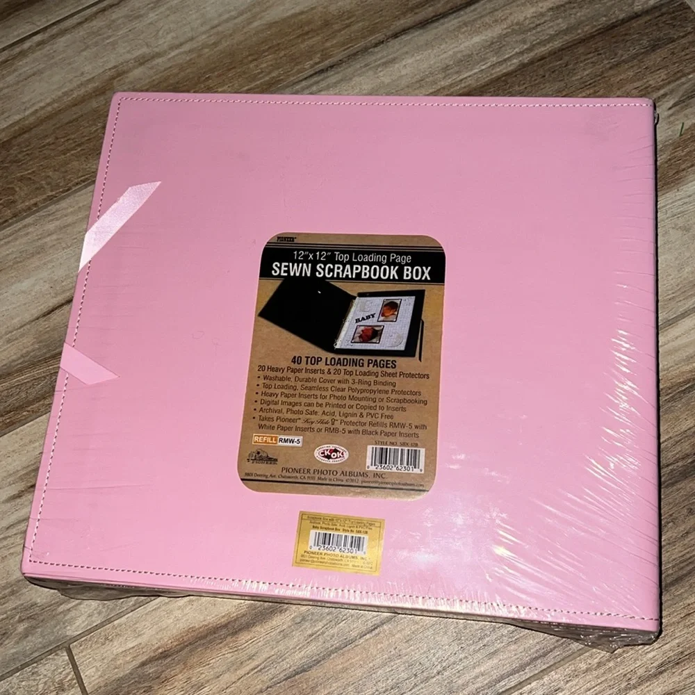 Pink sewn scrapbook new